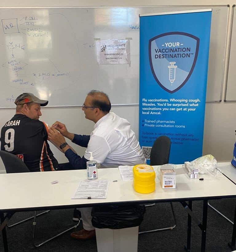 Waqas Ashraf is holding free vaccination drive at Havelock house Canberra.