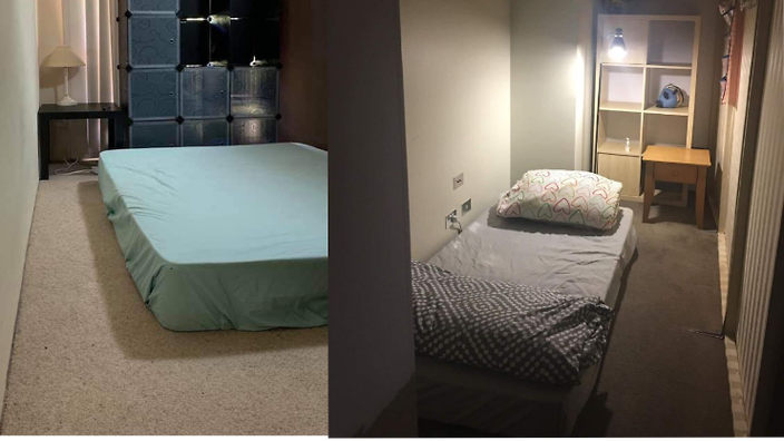 an advertising for a renting room on social media 