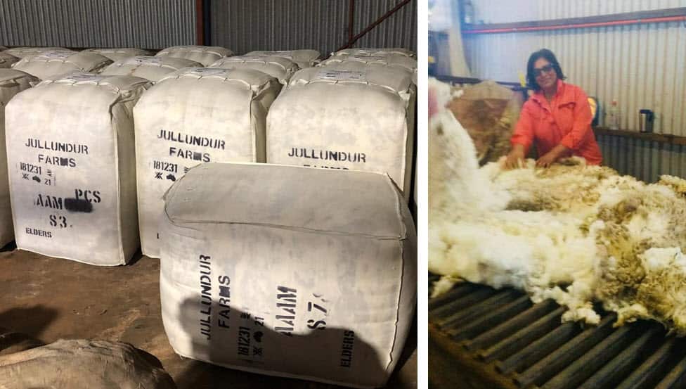Wool bales at Jullundur Farms in western Victoria