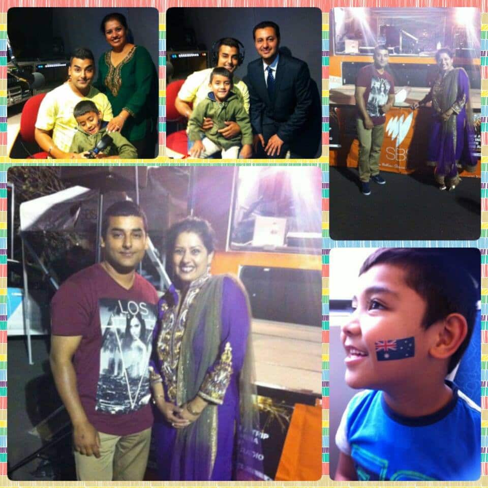 Collage of photos sent by Garry, with SBS Punjabi team
