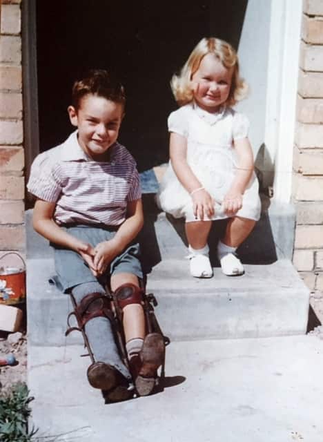 Gary Newton pictured as a child, who contracted polio two years before the polio vaccine was made available in Australia