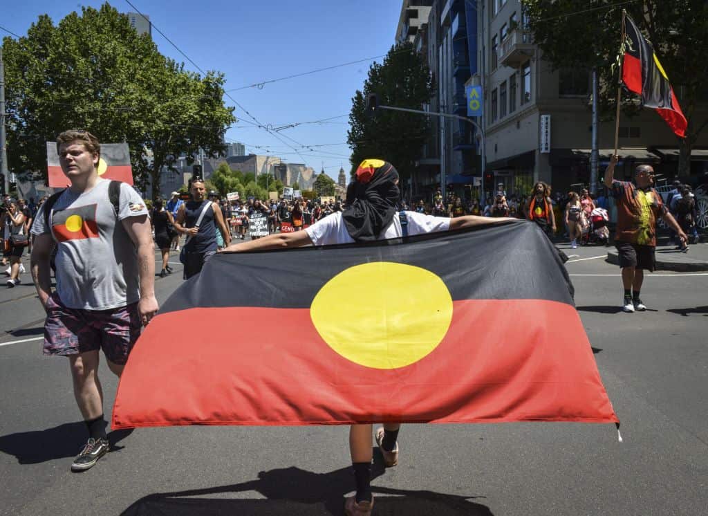 Protest against Australia Day in Melbourne