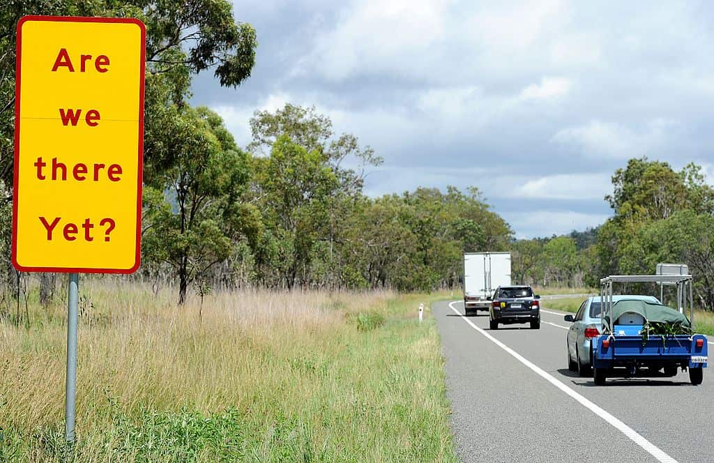 A road sign on the Bruce Highway south o