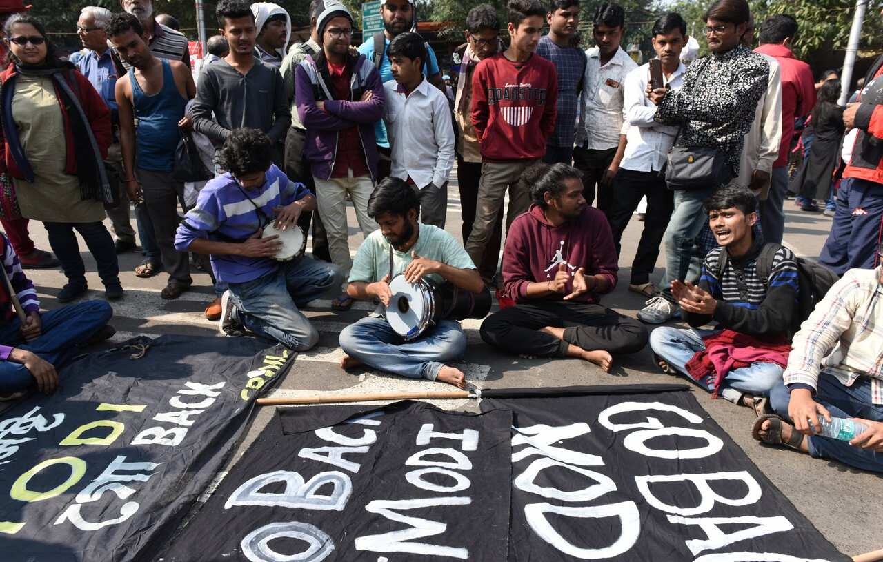 A massive protest broke out in the City Of Joy, Kolkata India on 12 January 2020 during the visit by Indian Prime Minister Narendra Modi from 11th January 2020. ''Go Bank Modi'' slogan echoed throughout the city today. Thousands of protesters participated