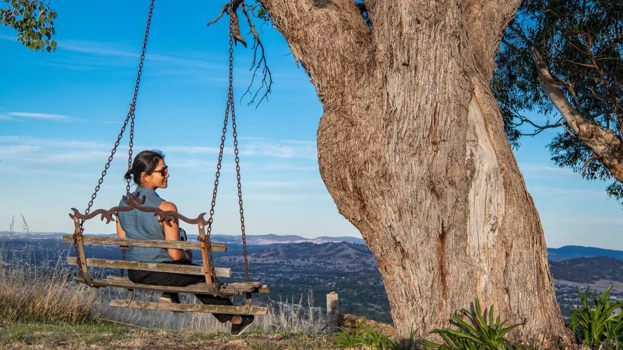 woman on a swing in Albury NSW