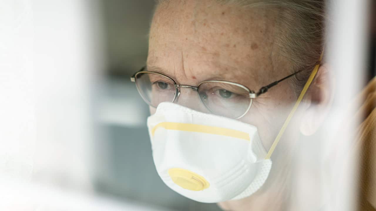 Woman in quarantine