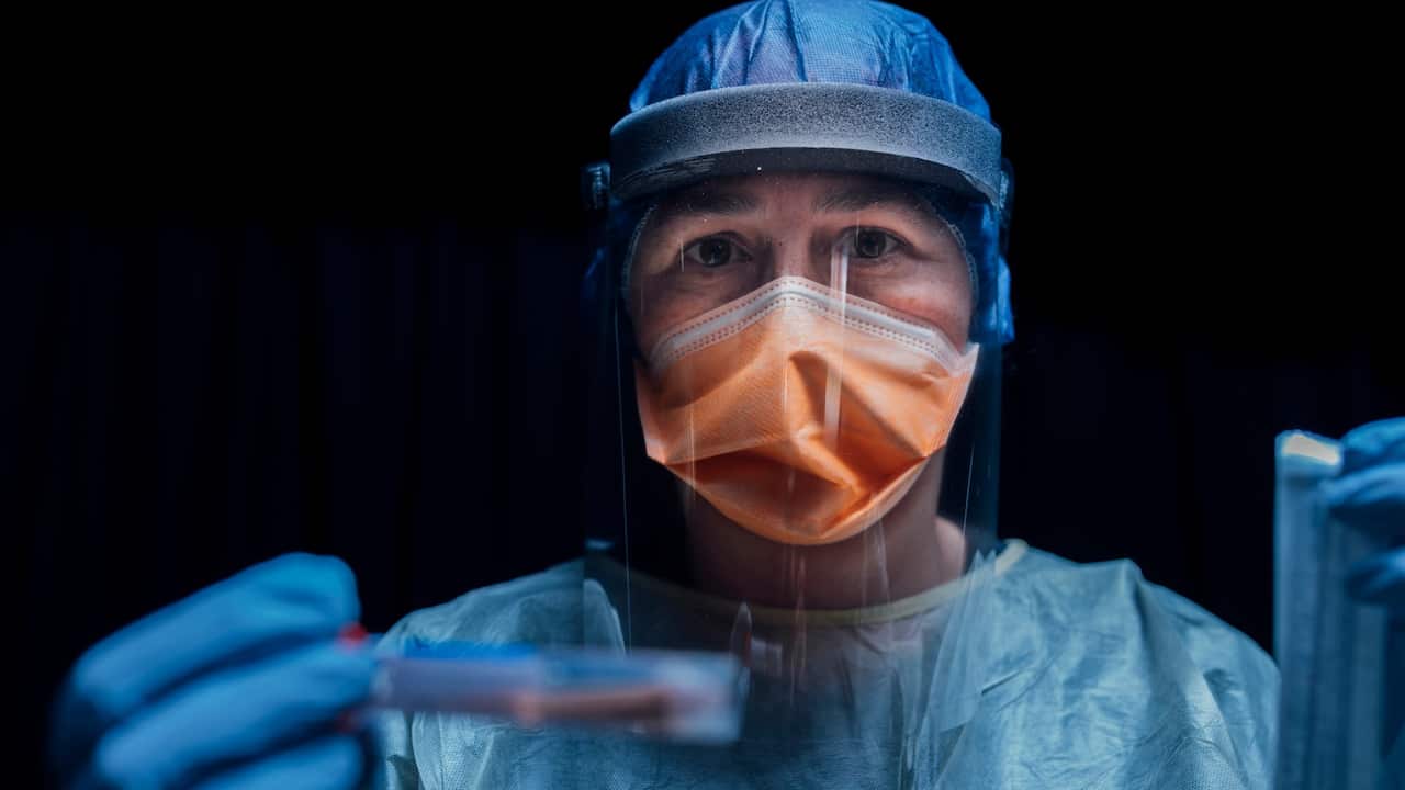 Enfermeira carrega um teste de covid-19: pesquisadores australianos também publicaram pesquisa sobre transmissores assintomáticos