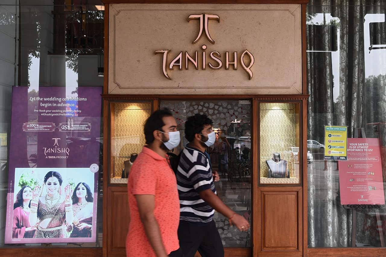 'Tanishq' jewellery showroom in a shopping arcade in New Delhi on October 14, 2020.