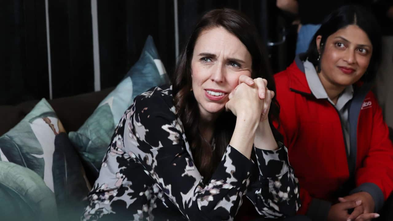 New Zealand Prime Minister Jacinda Ardern and Priyanca Radhakrishnan in an Onehunga Cafe to meet the team from Everybody Eats (the pay-as-you-feel dining concept) on October 16, 2020 in Auckland, New Zealand. Voters head to the polls on Saturday to elect 