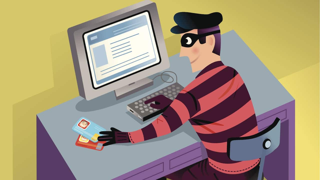 A thief on a computer