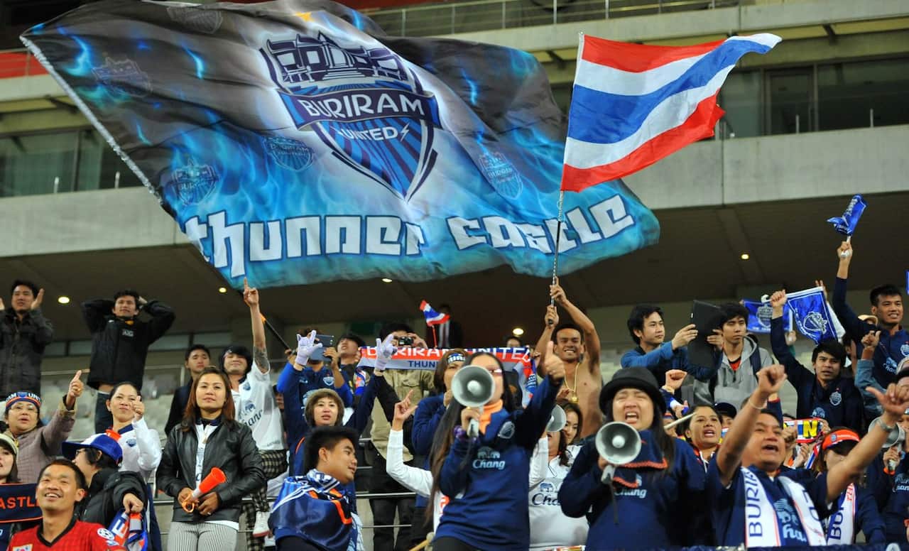 Supporters of Buriram United celebrate 