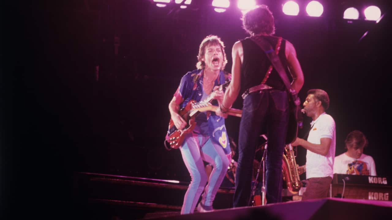 Mick Jagger e i Rolling Stones in concerto al Comunale di Torino l'11 luglio del 1982, giorno della finale del Mundial di Spagna