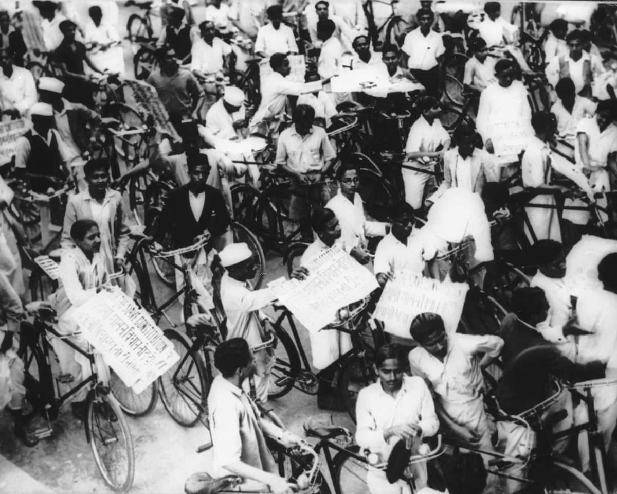 The Congress Party's general strike in Bombay in protest against the Constitutional reforms introduced in April.