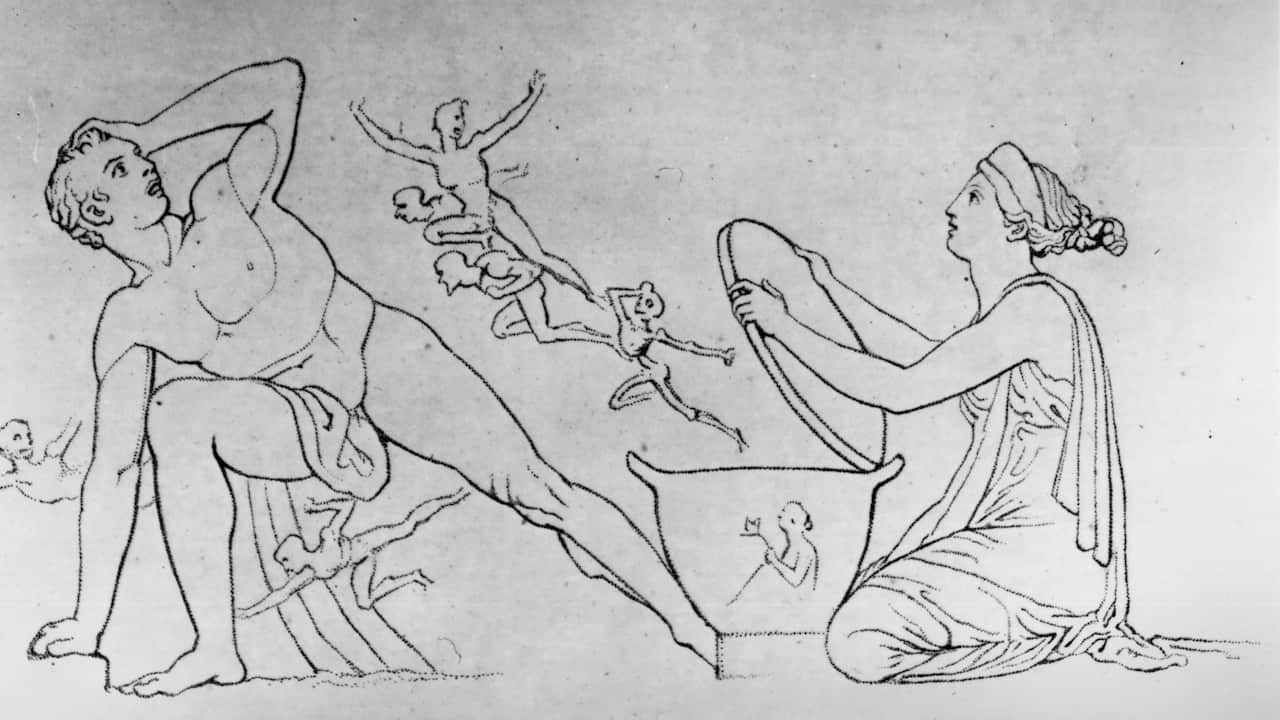 According to Greek mythology Pandora was the first woman on earth, created by the god Hephaestus at the request of the god Zeus. 