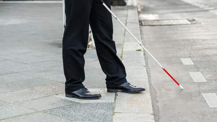 Blind Person Crossing Street