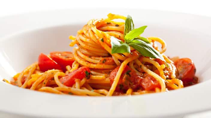Spaghetti with cherry tomatoes