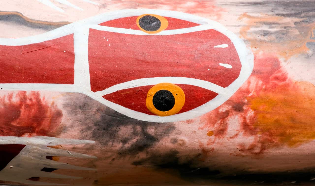 Australia, View Of Digeridoo Aboriginal Musical Instrument