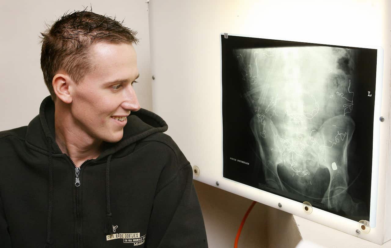 Dutch backpacker Paul de Waard looks at