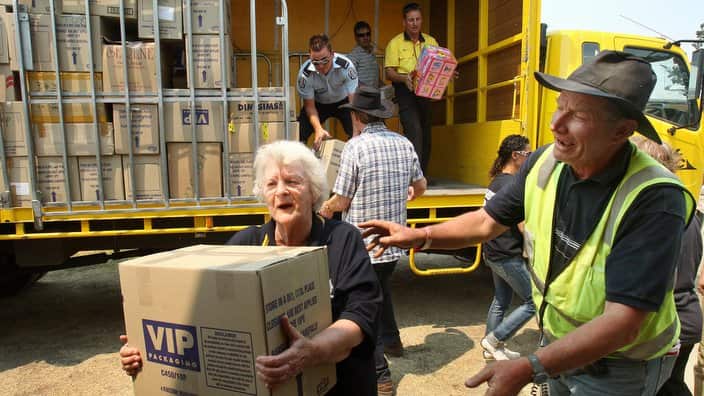 TO GO WITH Australia-weather-fire-relief