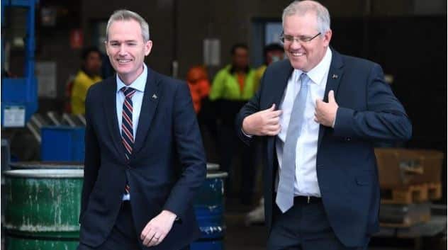 Immigration Minister David Coleman with Australian PM Scott Morisson.