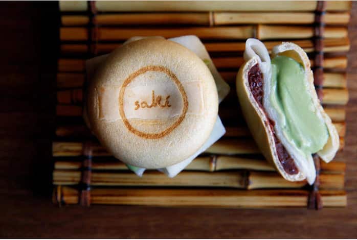 Saké Restaurant & Bar's monaka dessert.