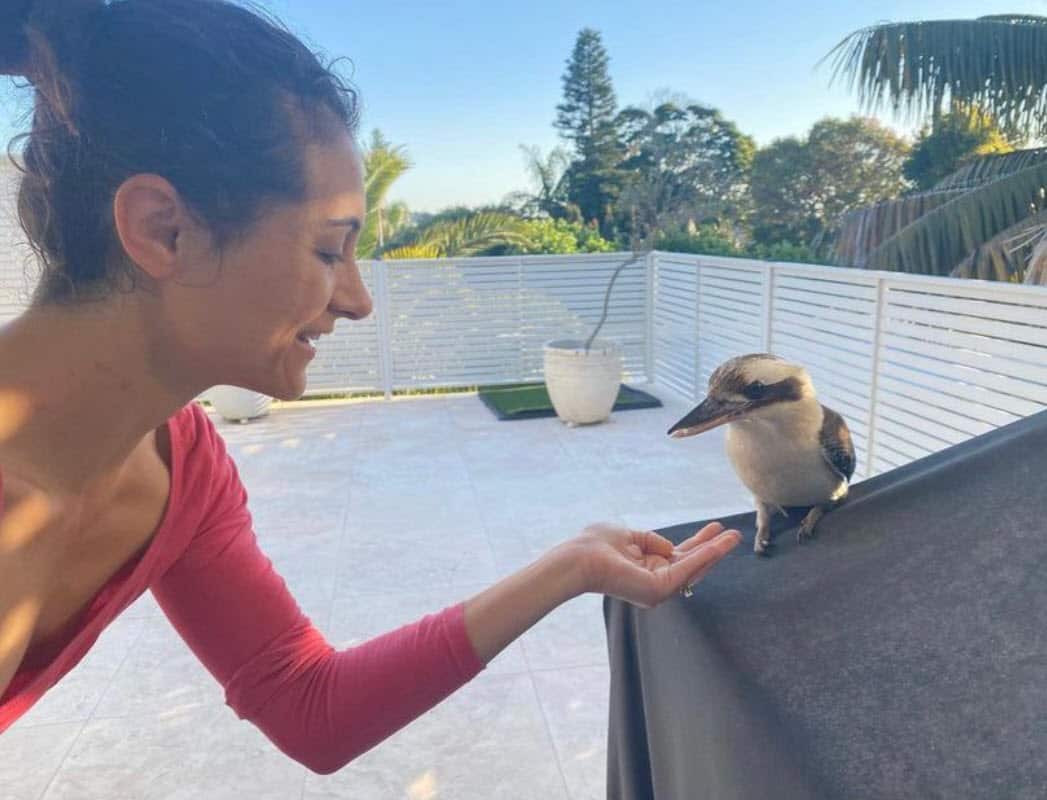 Ginevra a Sydney con un kookaburra