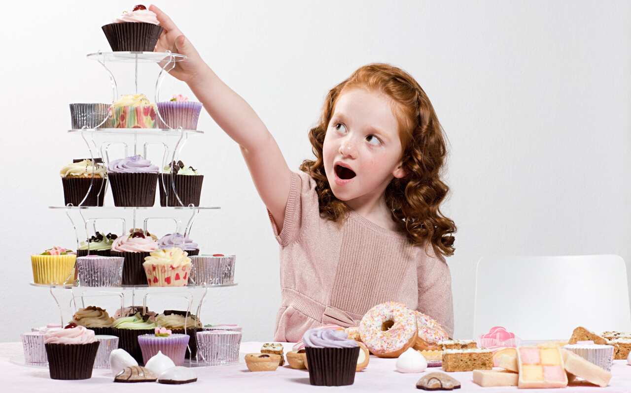 girl with sweets