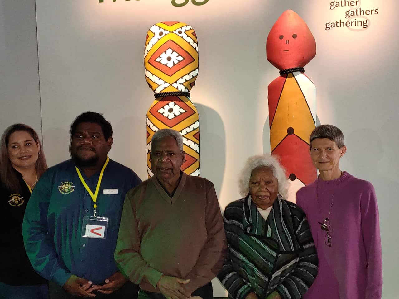 Girringun delegation (L -R) Joann Russo, Nephi Denham, Uncle Claude Beeron, Auntie Doris Kinjun and Valerie Boll