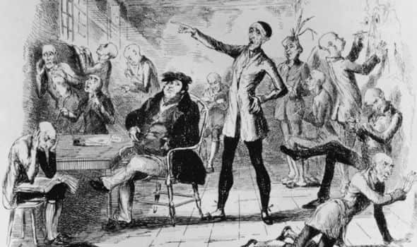 Ilustración del siglo XIX sobre la vida en el Hospital para enfermos mentales de Gladesville.