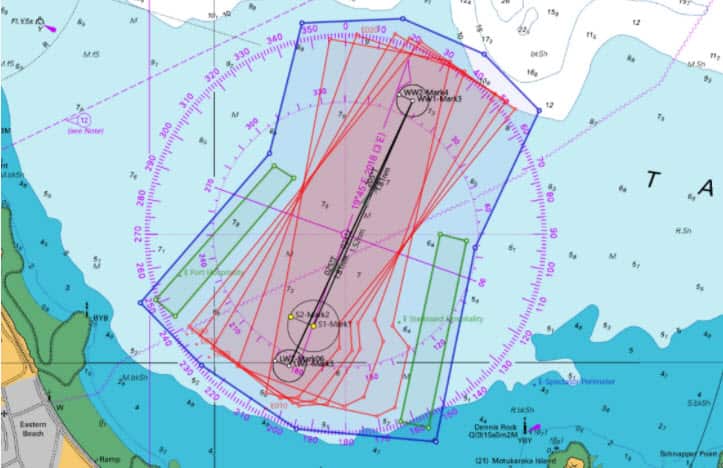 Il percorso tracciato da Luna Rossa e Team New Zealand nel golfo di Auckland durante la sesta regata della serie