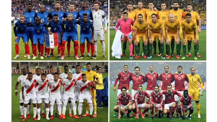 A composite picture of the teams of the FIFA WORLD CUP 2018 Group C