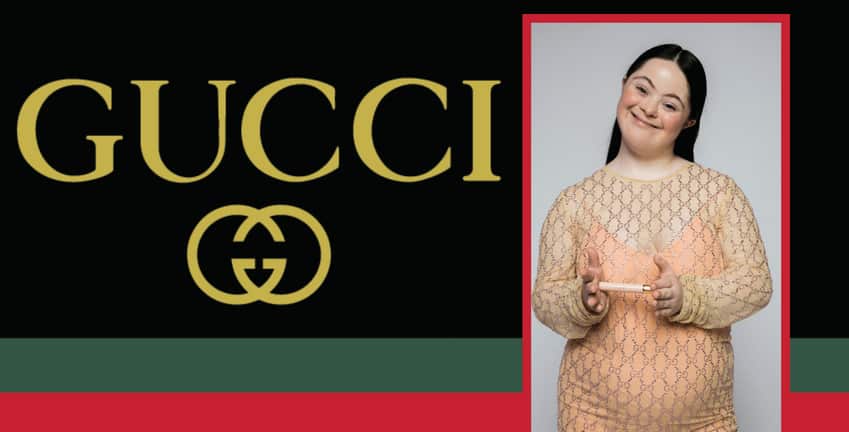 Ellie Goldstein from UK, the breakout star of Gucci Beauty