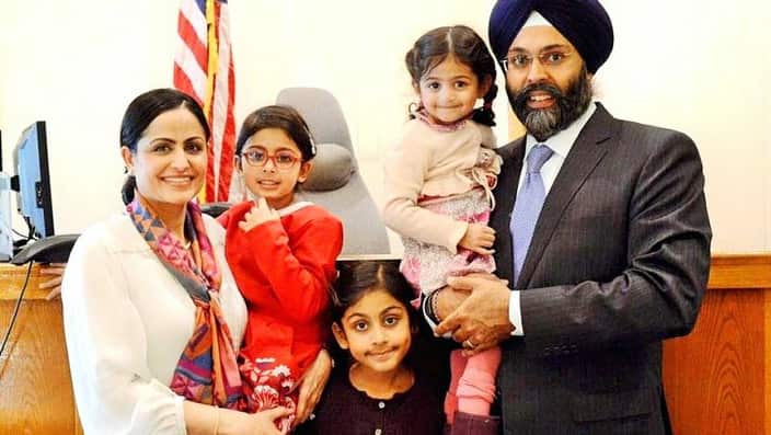 Gurbir Grewal with his family