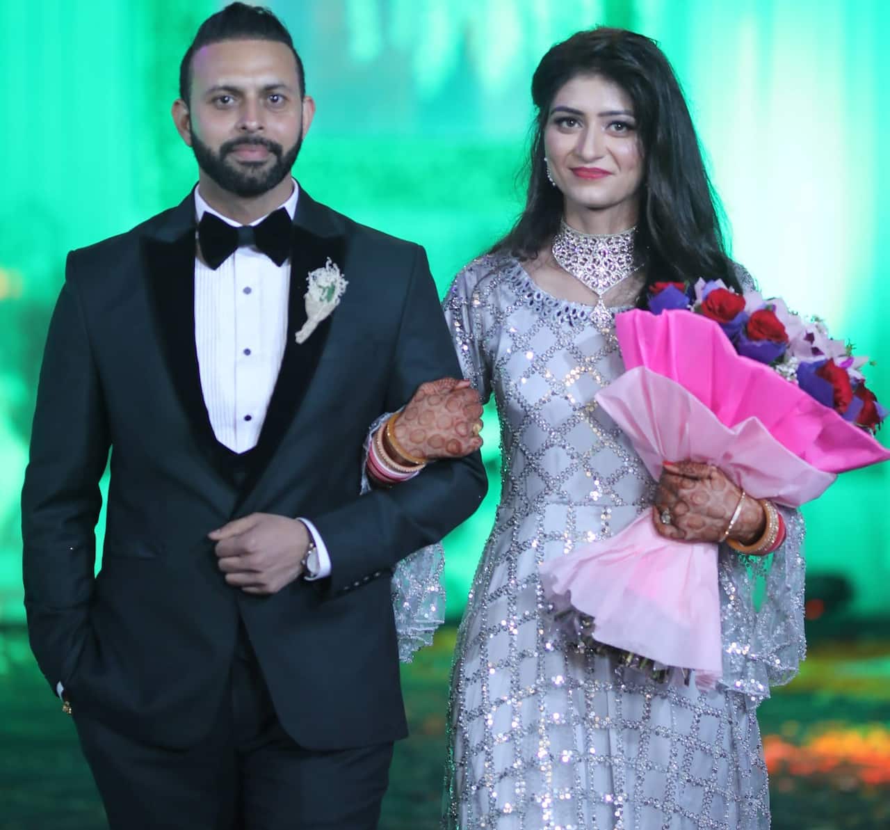 Gurpreet Singh with his wife.