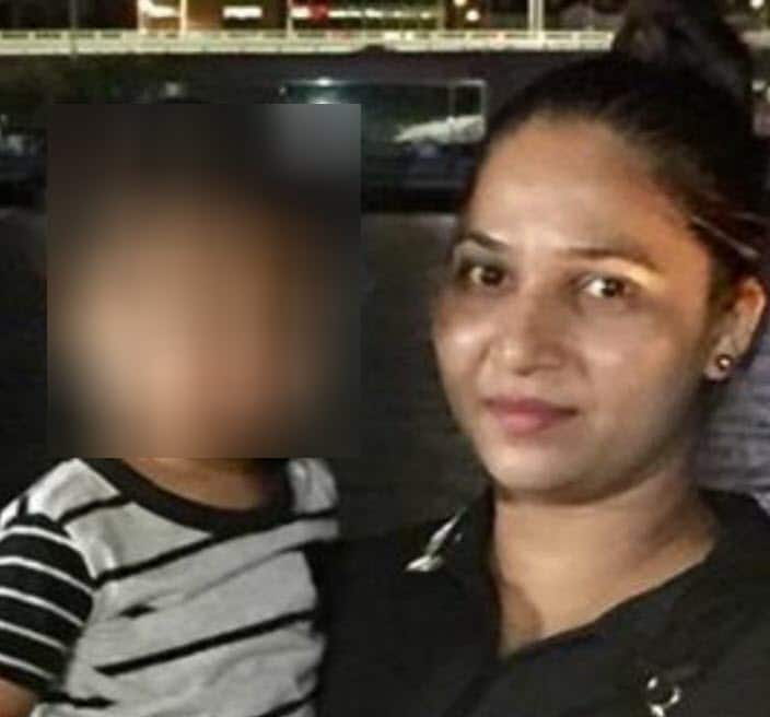 Gurvinder Kaur with her son