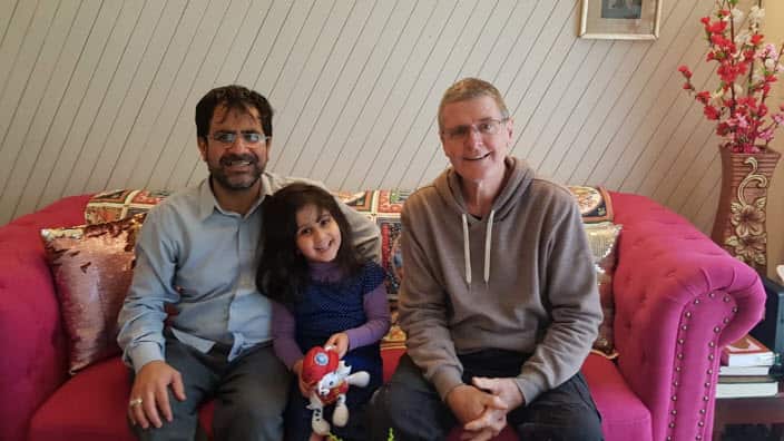 Russel Crellin with Haider and his daughter Zeinab 