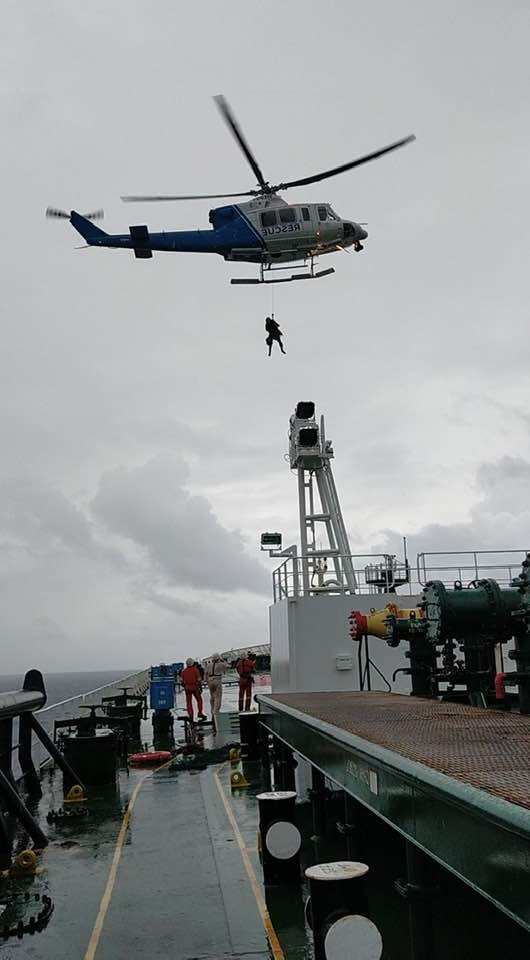 Rescue Helicopter descending