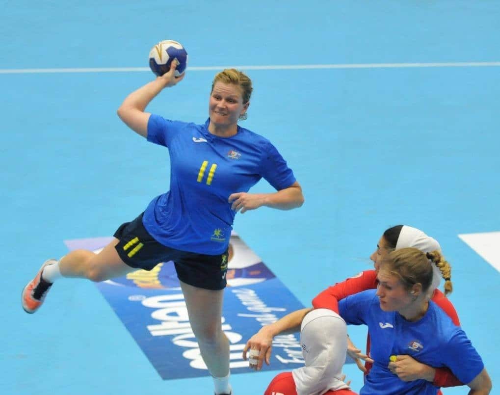 Australian player Emma Guignard against Iran at the Asian Championships.