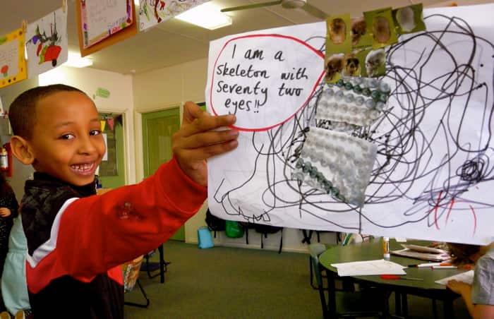 Children at 100 Story Building