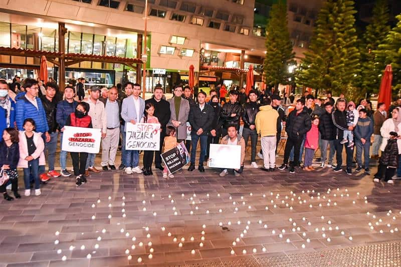 Protestors call for urgent action to assist the Hazara community in Afghanistan.