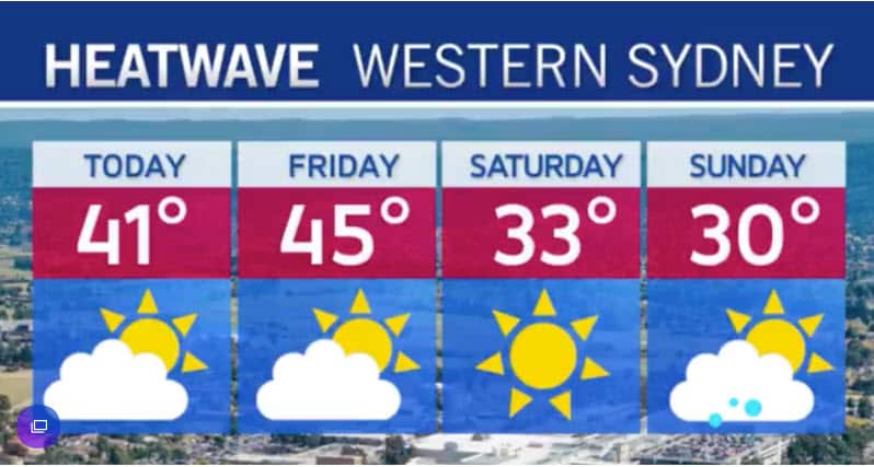 Western Sydney residents shouldn’t expect a cool change anytime soon