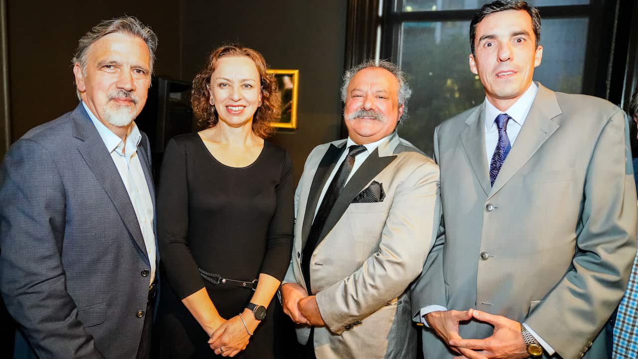 Hellenic Museum CEO John Tatoulis, La Trobe Trendall Centre Director Dr Gillian Shepherd, George Koumantatakis, Greek General Consul Dimitrios Michalopoulos.