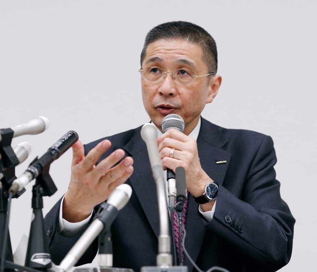 Nissan Motor Co. CEO Hiroto Saikawa meets the press in Yokohama on Nov. 19, 2018, following the arrest earlier in the day of Chairman Carlos Ghosn