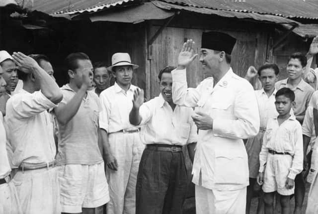 Soekarno, Indonesia’s first president talks with the people in 1949.