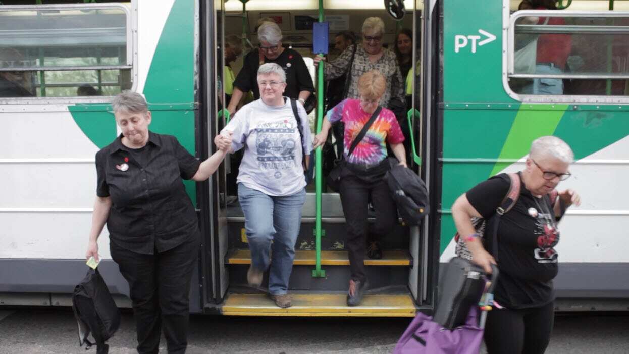 Hold Hands on a tram