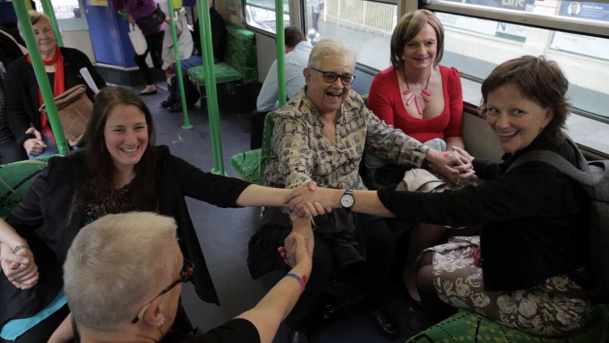 Hold Hands on a tram