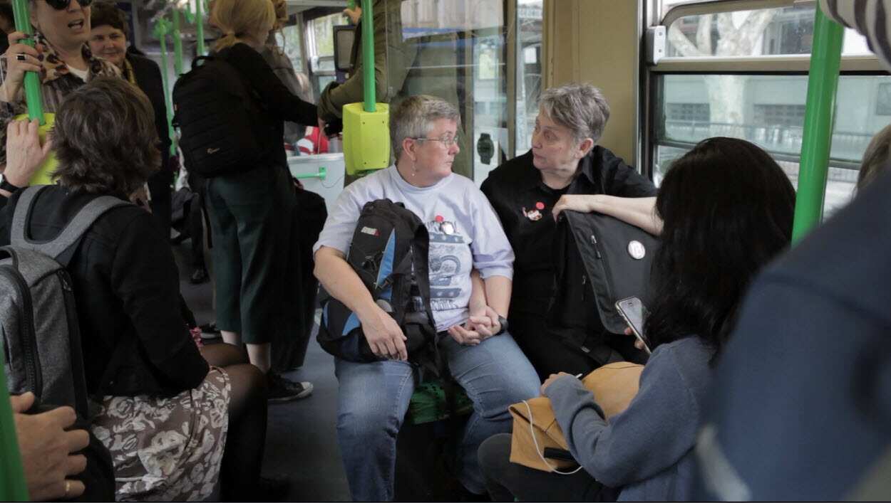 Hold Hands on a tram