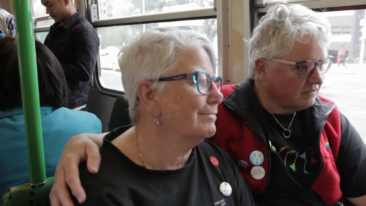 Hold Hands on a tram