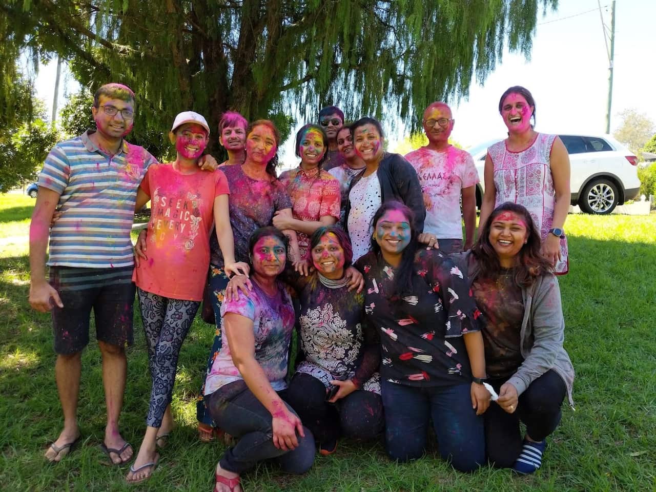 Members of the Indian community celebrate Holi in Toowoomba, Queensland.