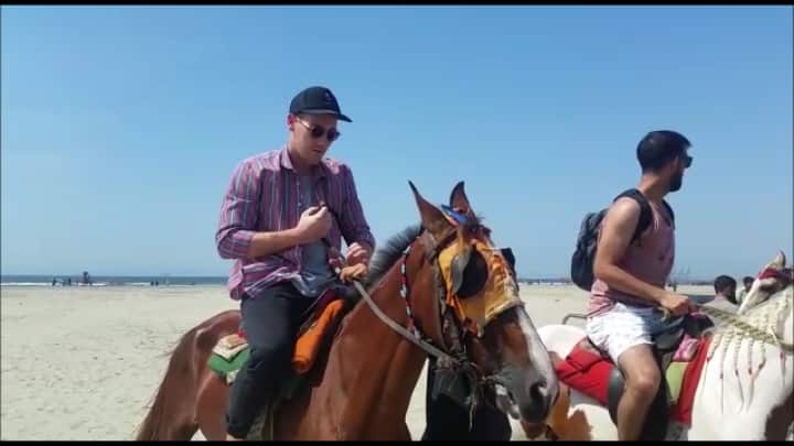 Australian hockey players enjoying horse riding in Pakistan